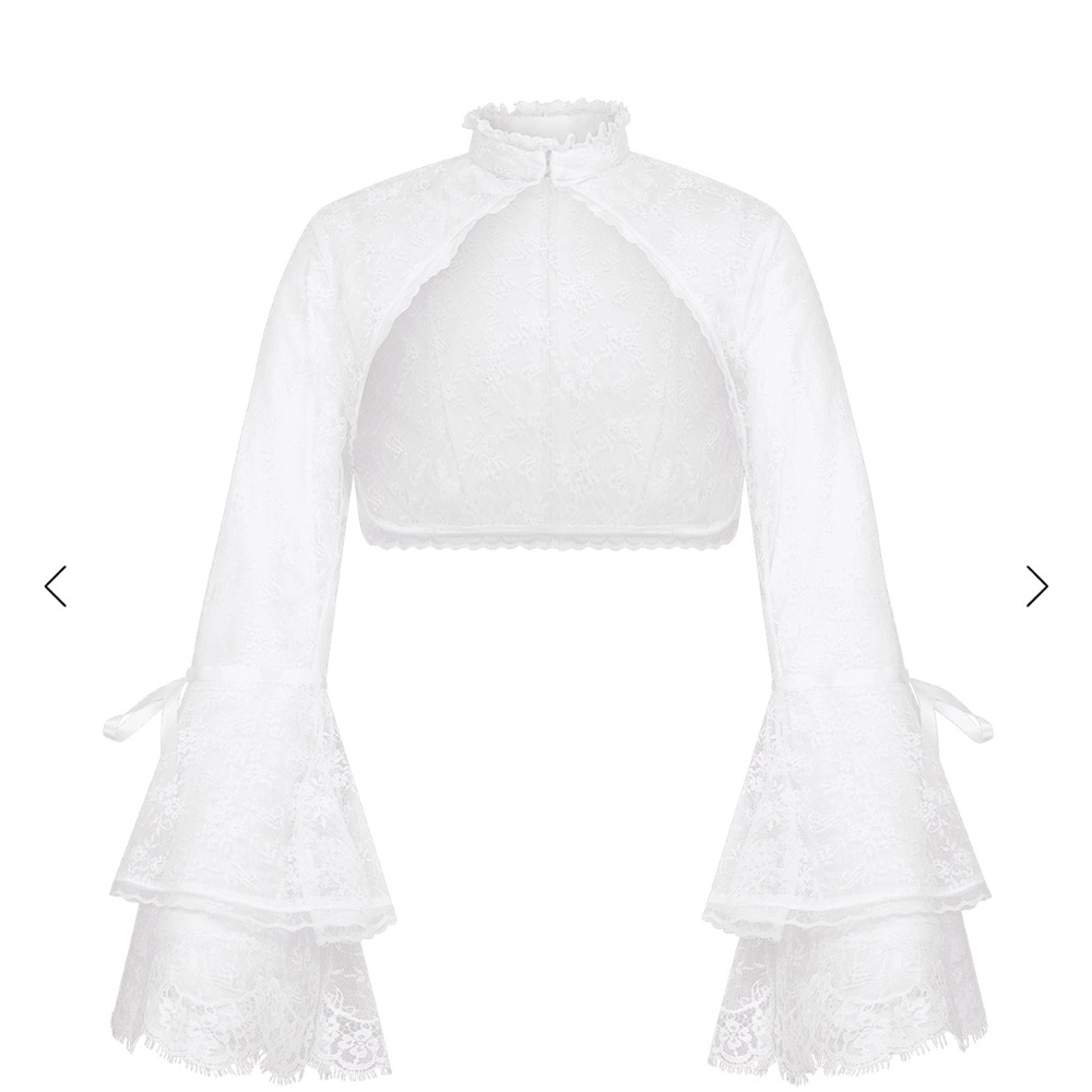 NWT Agent Provocateur White Lace Clarissa Top
